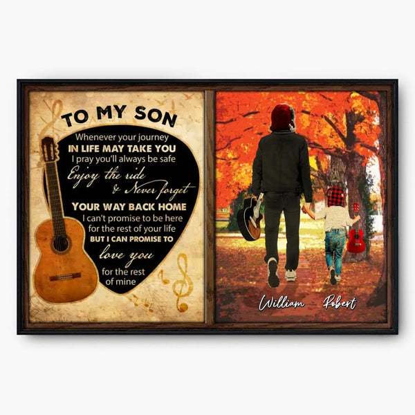 Custom Personalized Guitar Poster, Canvas, Vintage Style, Gifts For Son, Gifts For Guitarists, Gifts For Guitar Players With Custom Name Appearance & Landscape LTL0928B01DA