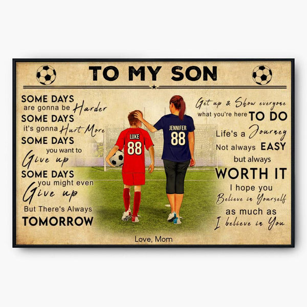 Custom Personalized To My Son Soccer Poster, Canvas, Soccer Gift, Gifts For Soccer Players, Sport Gifts For Son, Soccer Lover Gifts With Custom Name, Number & Appearance LTL0824B01DA
