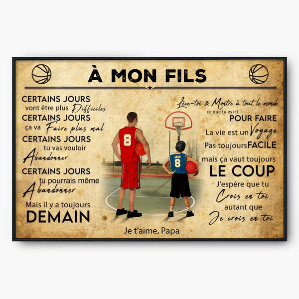 Poster, Canvas Personnalisées du Basketball, Avec Nom, Numéro, Apparence & Paysage Personnalisés, Style Vintage, Cadeau Pour Fils, Cadeau Pour Fille, TBN0218B01DPFR