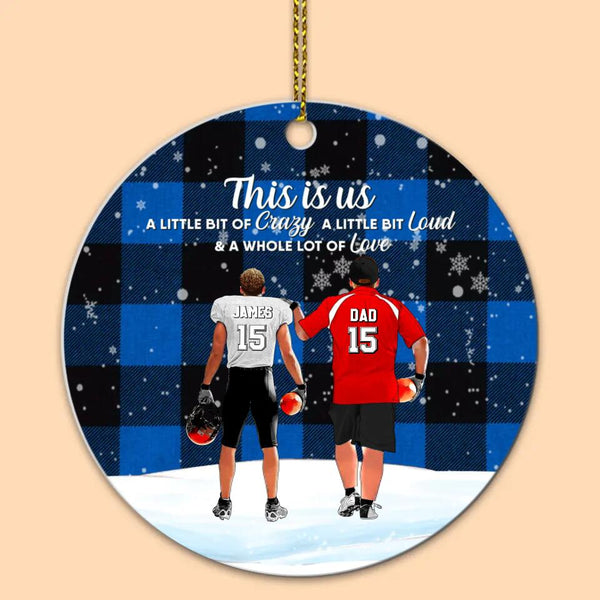 Custom Personalized Football Aluminum Circle Ornament, Gift For Football Players, Christmas Gift For Son, Life Is Better With Family With Custom Name, Number, Appearance & Landscape LTL1012O64DA