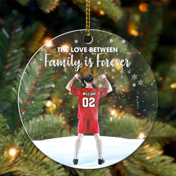 Custom Personalized Soccer Acrylic Circle Ornament, Gift For Soccer Players, Christmas Gift For Son, Life Is Better With Family With Custom Name, Number, Appearance & Landscape LTL1012O17DA