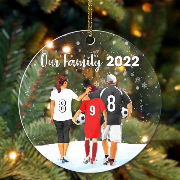 Custom Personalized Soccer Acrylic Circle Ornament, Gift For Soccer Players, Christmas Gift For Son, Life Is Better With Family With Custom Name, Number, Appearance & Landscape LTL1011O58DA