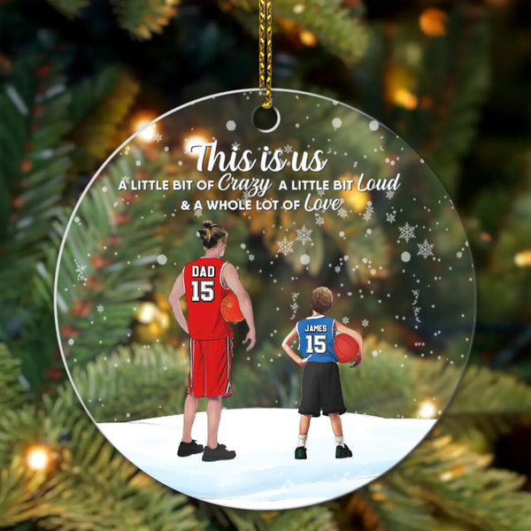 Custom Personalized Basketball Acrylic Circle Ornament, Gift For Basketball Players, Christmas Gift For Son, Life Is Better With Family With Custom Name, Number, Appearance & Landscape LTL1012O52DA