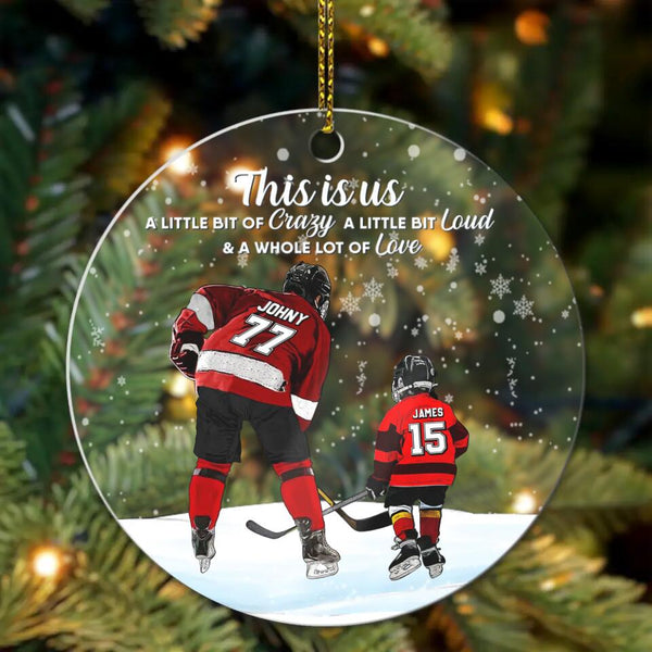 Custom Personalized Ice Hockey Acrylic Circle Ornament, Gift For Hockey Players, Christmas Gift For Son, Life Is Better With Family With Custom Name, Number, Appearance & Landscape LTL1011O13DA