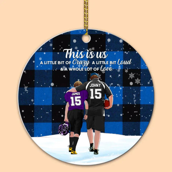 Custom Personalized Football Aluminum Circle Ornament, Gift For Football Players, Christmas Gift For Son, Life Is Better With Family With Custom Name, Number, Appearance & Landscape LTL1011O16DA