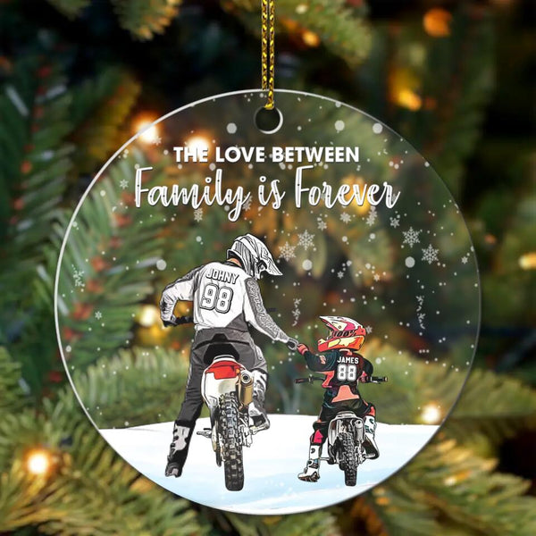 Custom Personalized Motocross Acrylic Circle Ornament, Dirt Bike Gifts For Son, Christmas Gift For Son, Life Is Better With Family With Custom Name, Number, Appearance & Landscape LTL1011O30DA