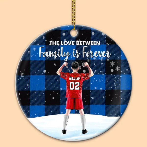Custom Personalized Soccer Ceramic Circle Ornament, Gift For Soccer Players, Christmas Gift For Son, Life Is Better With Family With Custom Name, Number, Appearance & Landscape LTL1012O20DA