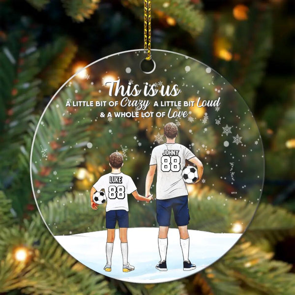 Custom Personalized Soccer Acrylic Circle Ornament, Gift For Soccer Players, Christmas Gift For Son, Life Is Better With Family With Custom Name, Number, Appearance & Landscape LTL1011O24DA