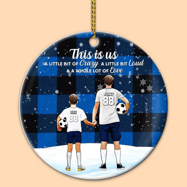 Custom Personalized Soccer Ceramic Circle Ornament, Gift For Soccer Players, Christmas Gift For Son, Life Is Better With Family With Custom Name, Number, Appearance & Landscape LTL1011O22DA
