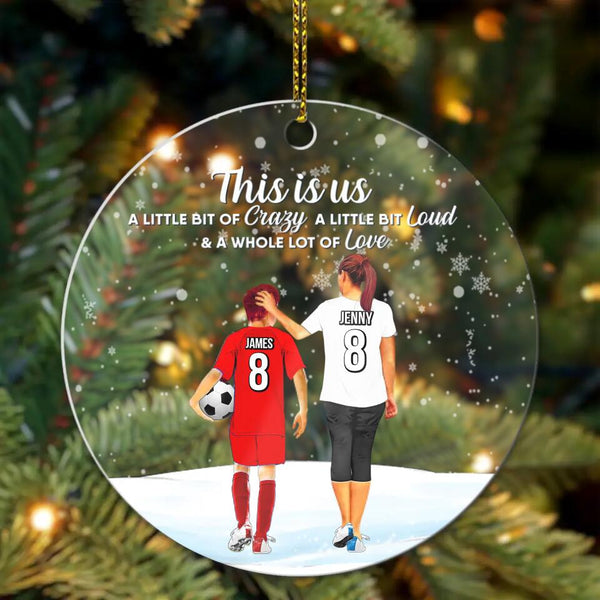 Custom Personalized Soccer Acrylic Circle Ornament, Gift For Soccer Players, Christmas Gift For Son, Life Is Better With Family With Custom Name, Number, Appearance & Landscape LTL1012O08DA