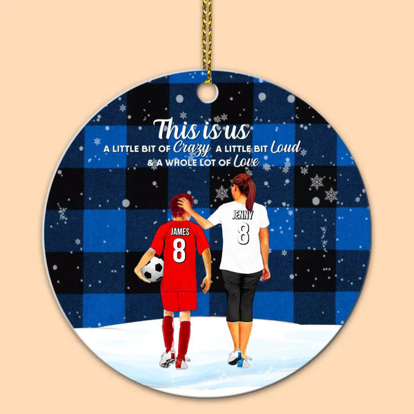 Custom Personalized Soccer Aluminum Circle Ornament, Gift For Soccer Players, Christmas Gift For Son, Life Is Better With Family With Custom Name, Number, Appearance & Landscape LTL1012O09DA