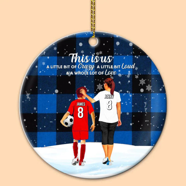 Custom Personalized Soccer Ceramic Circle Ornament, Gift For Soccer Players, Christmas Gift For Son, Life Is Better With Family With Custom Name, Number, Appearance & Landscape LTL1012O10DA