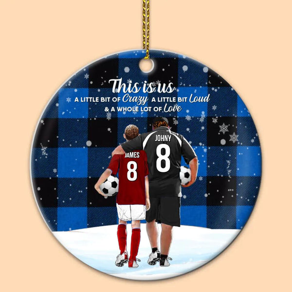 Custom Personalized Soccer Ceramic Circle Ornament, Gift For Soccer Players, Christmas Gift For Son, Life Is Better With Family With Custom Name, Number, Appearance & Landscape LTL1011O26DA