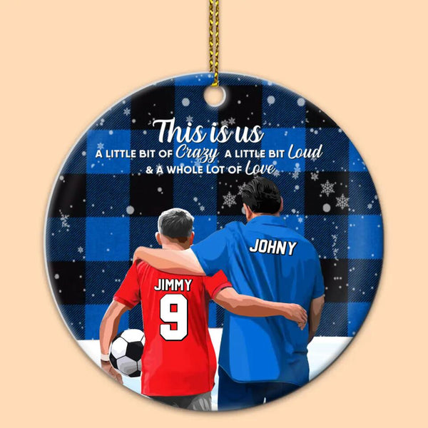 Custom Personalized Soccer Ceramic Circle Ornament, Gift For Soccer Players, Christmas Gift For Son, Life Is Better With Family With Custom Name, Number, Appearance & Landscape LTL1011O34DA
