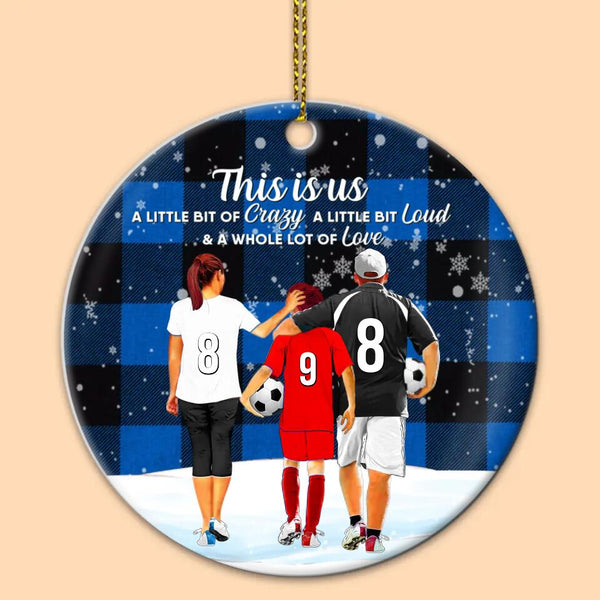 Custom Personalized Soccer Ceramic Circle Ornament, Gift For Soccer Players, Christmas Gift For Son, Life Is Better With Family With Custom Name, Number, Appearance & Landscape LTL1011O56DA