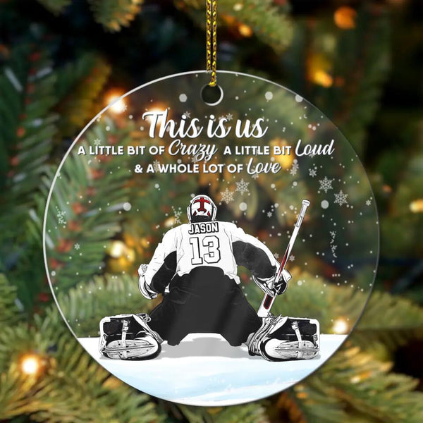 Custom Personalized Ice Hockey Acrylic Circle Ornament, Gift For Hockey Players, Christmas Gift For Son, Life Is Better With Family With Custom Name, Number, Appearance & Landscape LTL1011O46DA