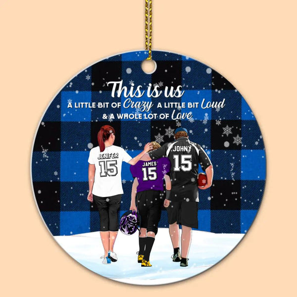 Custom Personalized Football Aluminum Circle Ornament, Gift For Football Players, Christmas Gift For Son, Life Is Better With Family With Custom Name, Number, Appearance & Landscape LTL1101O01DA