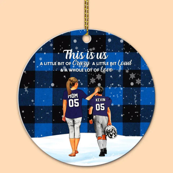 Custom Personalized Football Aluminum Circle Ornament, Gift For Football Players, Christmas Gift For Son, Life Is Better With Family With Custom Name, Number, Appearance & Landscape LTL1012O49DA