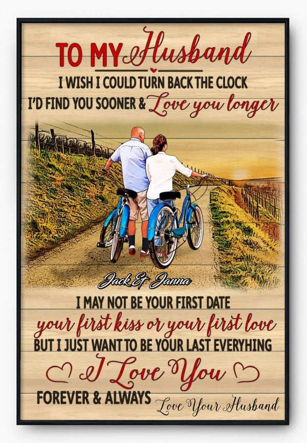 Custom Personalized Cycling Poster, Canvas, Vintage Style, Gifts For Cycling Couple, Cycling Lover Gifts, Personalized Cycling Gifts, With Custom Name, Number & Appearance LMD0917B02DA