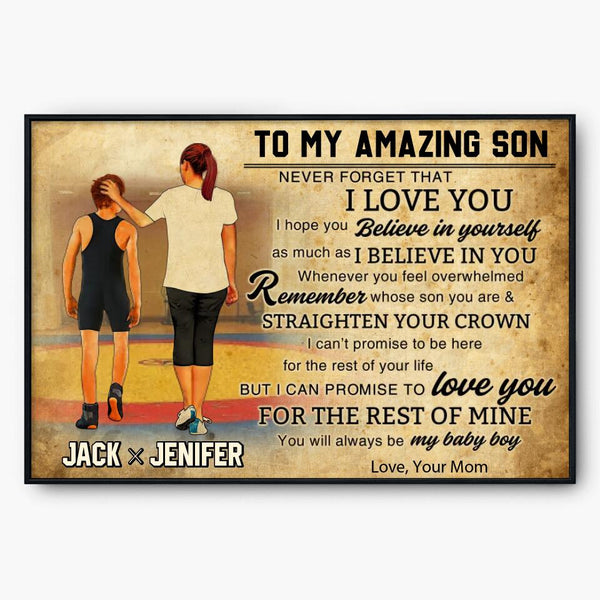 Custom Personalized Wrestling Poster, Canvas, Wrestling Gift, Gifts For Wrestler, Sport Gifts For Son With Custom Name & Appearance LTL1031B01DA