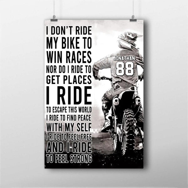 Motocross Name & Number Personalized Poster, Canvas Ntb1214A02Dp