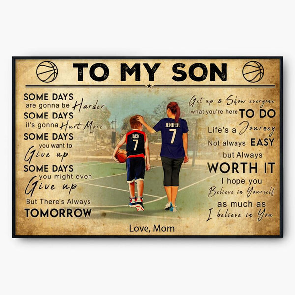 Custom Personalized Basketball Poster, Canvas, Vintage Style, Sport Gifts For Son, Gifts For Basketball Son, Basketball Lover Gifts, Personalized Basketball Gifts, Gift For A Basketball Player With Custom Name, Number & Appearance LMD1123B02DA