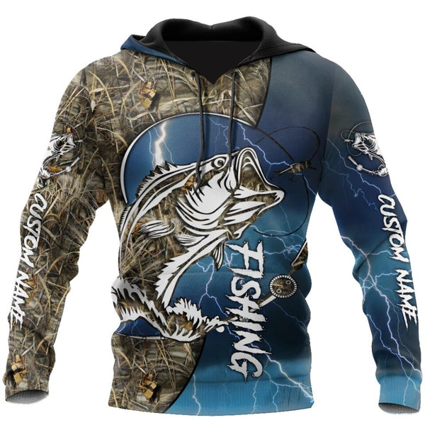 Personalized Bass fishing Sport - Blue ver 3D Design print shirts - DBQ99604089