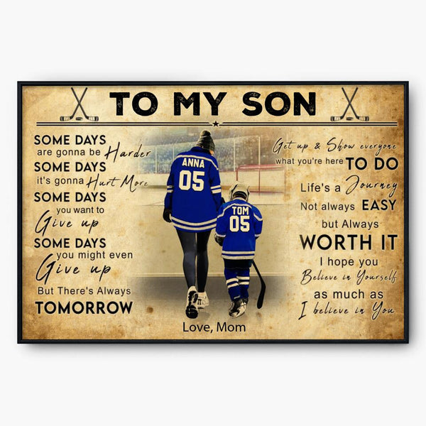 Custom Personalized Ice Hockey Poster, Canvas, Hockey Gifts, Gifts For Hockey Players, Sport Gifts For Son With Custom Name, Number, Appearance & Background LTL1114B01DA