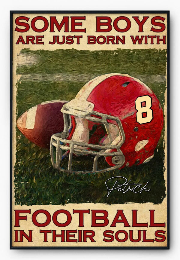 Custom Personalized Football Poster, Canvas with custom Name & Appearance,  Football Gift, Gifts For Football Players, Sport Gifts For Son, Football Lover Gifts LTL1112B01DA
