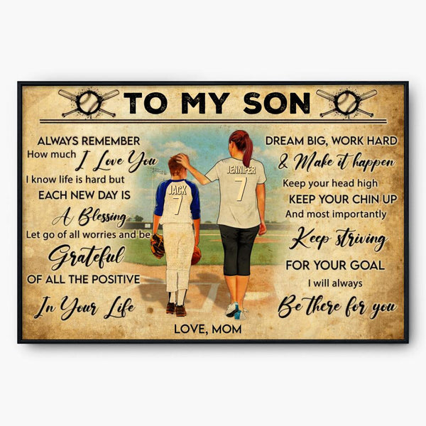 Custom Personalized Baseball Poster, Canvas, Vintage Style, Baseball Gifts, Baseball Poster, Baseball Room Decor With Custom Name, Number, Appearance & Landscape LMD0829B03DA