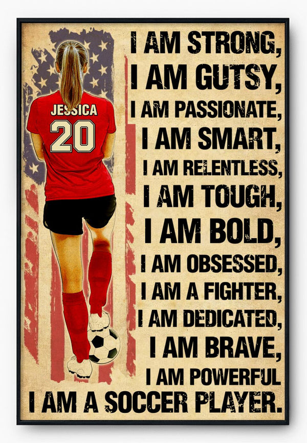 Custom Personalized Soccer Poster, Canvas, Gifts For Daughter, Soccer Players With Custom Name, Number, Appearance & NTB0527B01SA