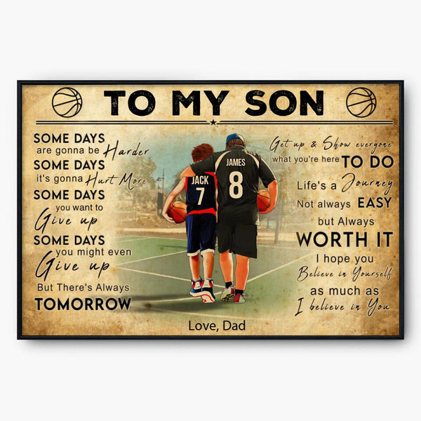 Custom Personalized Basketball Poster, Canvas, Vintage Style, Sport Gifts For Son, Gifts For Basketball Son, Basketball Lover Gifts, Personalized Basketball Gifts, Gift For A Basketball Player With Custom Name, Number & Appearance LMD1123B03DA