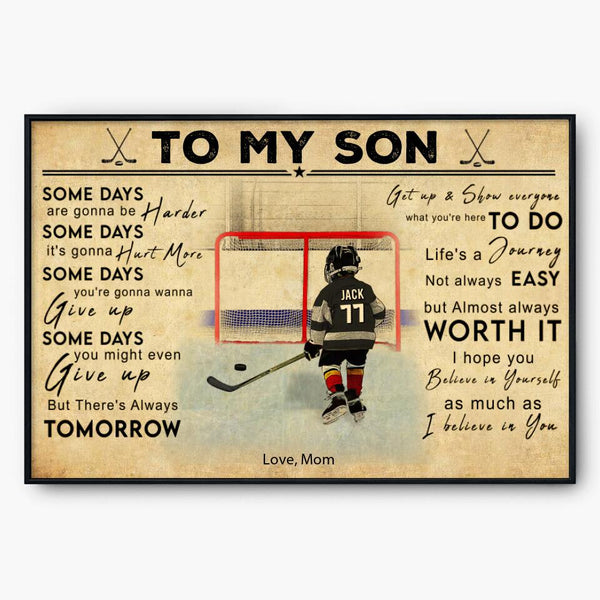 Custom Personalized Ice Hockey Poster, Canvas, Hockey Gifts, Gifts For Hockey Player, Sport Gifts For Son With Custom Name, Number, Appearance & Landscape NTB0519B01DP1