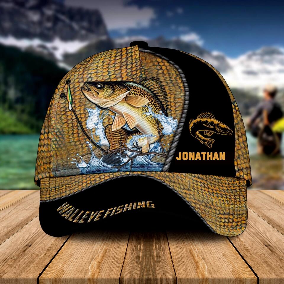 Custom Personalized Walleye Cap with custom Name, Fish Aholic Fish Sca ...