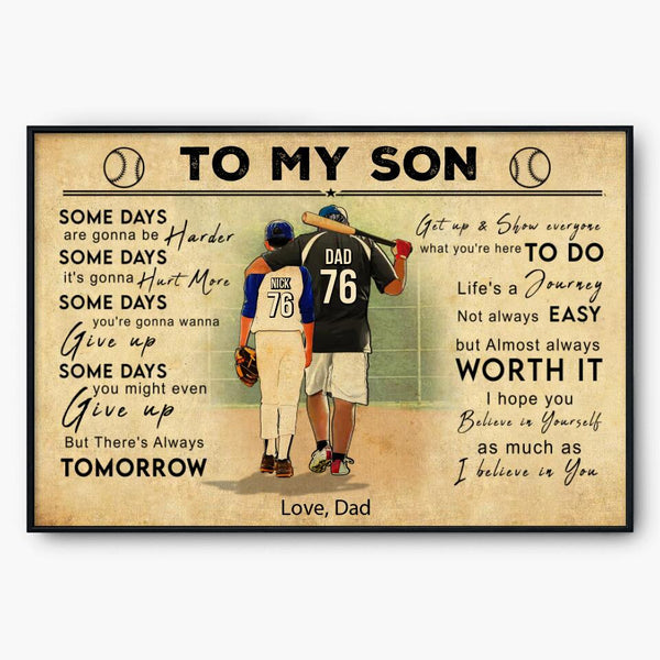 Custom Personalized Baseball Poster, Canvas, Vintage Style, Baseball Gifts, Baseball Poster, Baseball Room Decor With Custom Name, Number, Appearance & Landscape LMD0829B01DA