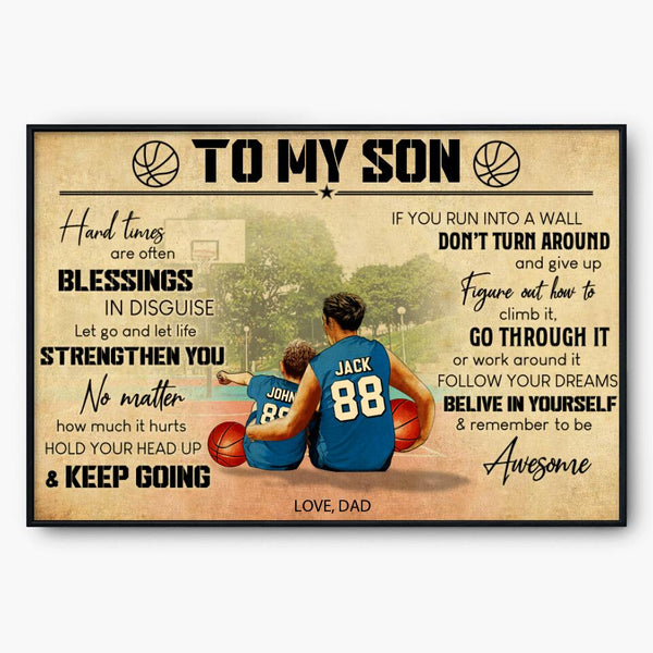 Custom Personalized Basketball Poster, Canvas, Vintage Style, Sport Gifts For Son, Gifts For Basketball Son, Basketball Lover Gifts, Personalized Basketball Gifts, Gift For A Basketball Player With Custom Name, Number & Appearance LMD0714B03DA