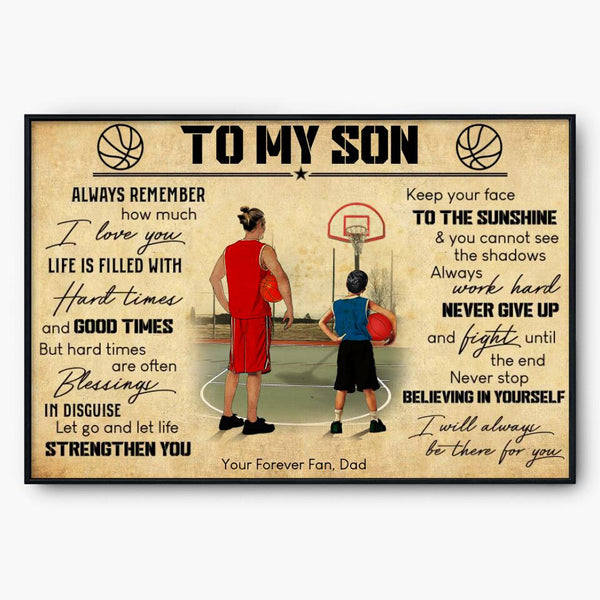 Custom Personalized Basketball Poster, Canvas, Vintage Style, Sport Gifts For Son, Gifts For Basketball Son, Basketball Lover Gifts, Personalized Basketball Gifts, Gift For A Basketball Player With Custom Name, Number & Appearance LMD0829B02DA