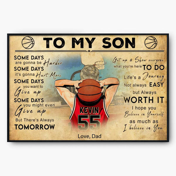 Custom Personalized Basketball Poster, Canvas, Vintage Style, Sport Gifts For Son, Gifts For Basketball Son, Basketball Lover Gifts, Personalized Basketball Gifts, Gift For A Basketball Player With Custom Name, Number & Appearance LMD1123B01DA
