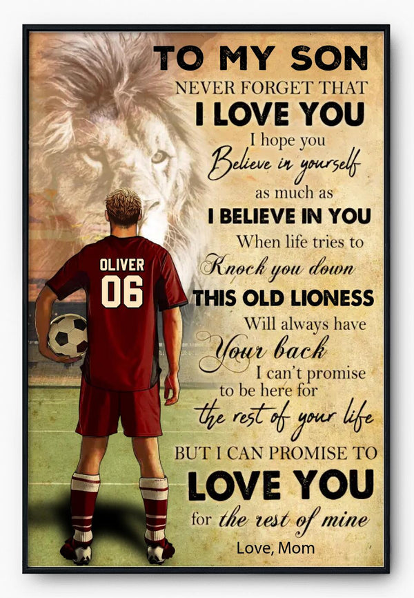 Custom Personalized Soccer Poster, Canvas, Soccer Gift, Gifts For Soccer Players, Sport Gifts For Son, Soccer Lover Gifts With Custom Name, Number, Appearance & Background LML0116C01DA