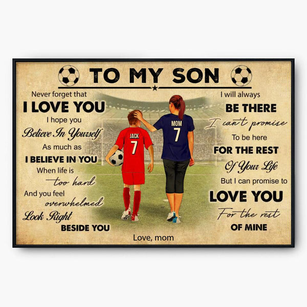 Custom Personalized Soccer Poster, Canvas, Soccer Gift, Gifts For Soccer Players, Sport Gifts For Son, Soccer Lover Gifts With Custom Name, Number, Appearance & Background LML0130C01DA