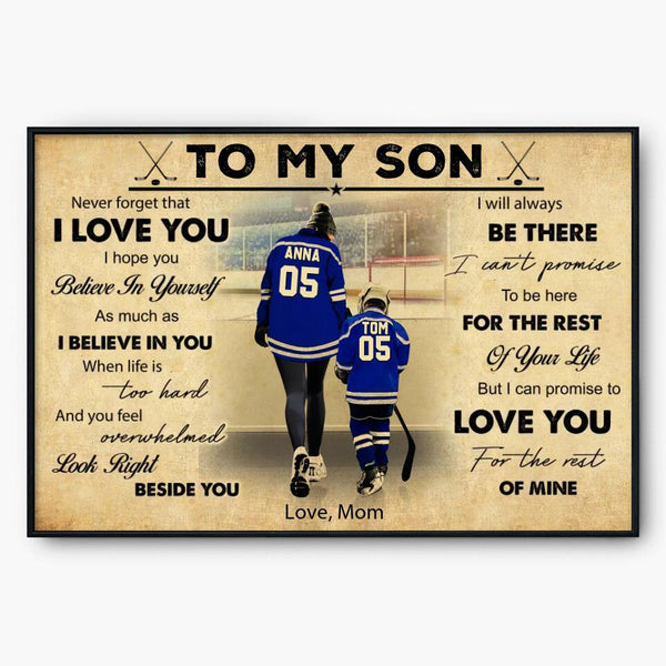 Custom Personalized Ice Hockey Poster, Canvas, Hockey Gifts, Gifts For Hockey Players, Sport Gifts For Son With Custom Name, Number, Appearance & Background LML0215C01DA