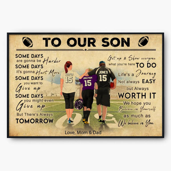 Custom Personalized Football Poster, Canvas, Gift For Football Players, Vintage Style, Sport Gifts For Son, Gifts For Football Son, Football Lover Gifts, Personalized Football Gifts With Custom Name, Number & Appearance LTL1119B01DA