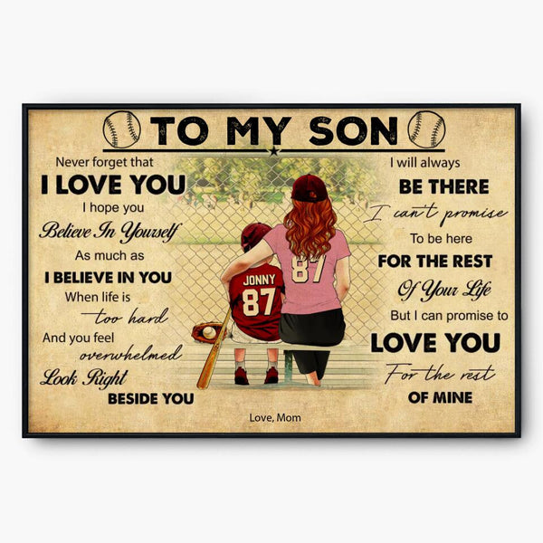 Custom Personalized Baseball Poster, Canvas, Vintage Style, Baseball Gifts, Baseball Poster, Baseball Room Decor With Custom Name, Number & Appearance LMD0224C01DA