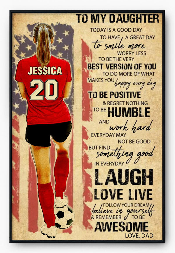 Custom Personalized Soccer Poster, Canvas, Soccer Gift, Gifts For Soccer Players, Sport Gifts For Son, Sport Gifts For Daughter, Soccer Lover Gifts With Custom Name, Number, Appearance & Background LMD1129B01DA