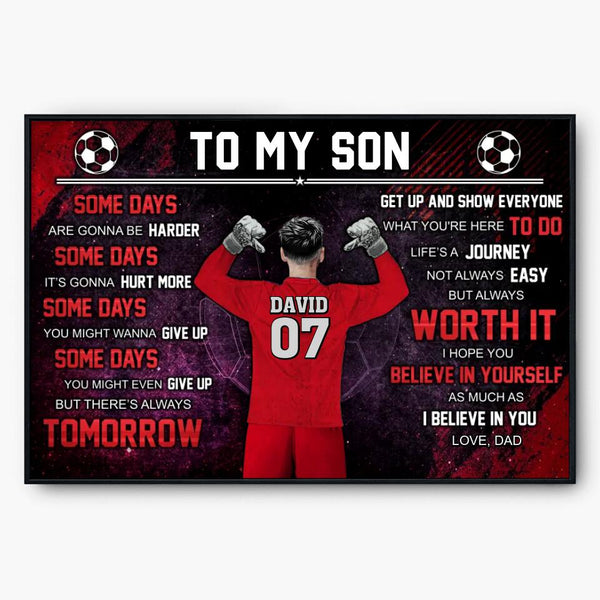 Custom Personalized Soccer Poster, Canvas, Soccer Gift, Gifts For Soccer Players, Sport Gifts For Son, Gifts For Goalkeepers With Custom Name, Number, Appearance & Background LML0211C01DA