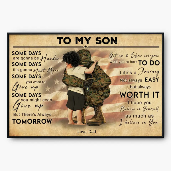 Custom Personalized Military Poster, Canvas, Personalized Gifts For Military Dad,Army Dad,Veteran Dad,Gifts For Father 'S Day With Custom Name & Appearance DPT0410C03DP