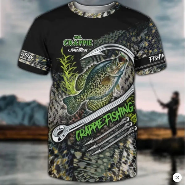 Personalized Crappie Fishing All Over Print Apparel with custom Name - NNH0110B01SA