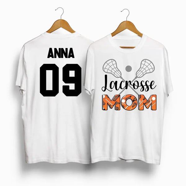 Custom Personalized Lacrosse Apparel, Lacrosse Gifts For Mom, Gifts For Lacrosse Mom With Custom Name & Number LLL0424C01SA
