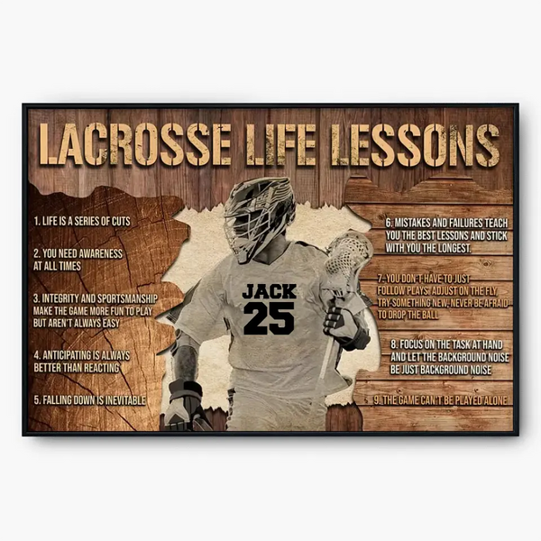Custom Personalized Lacrosse Poster, Canvas, Lacrosse Gifts With Custom Name & Number NTB0517B06
