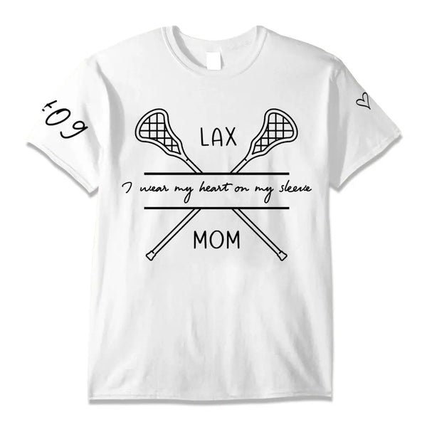 Custom Personalized Lacrosse Apparel, Lacrosse Gifts For Mom, Gifts For Lacrosse Mom With Custom Name & Number LLL0426C01SA